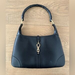 Vintage Gucci Jackie Leather Shoulder Bag with Bamboo handle. Amazing condition